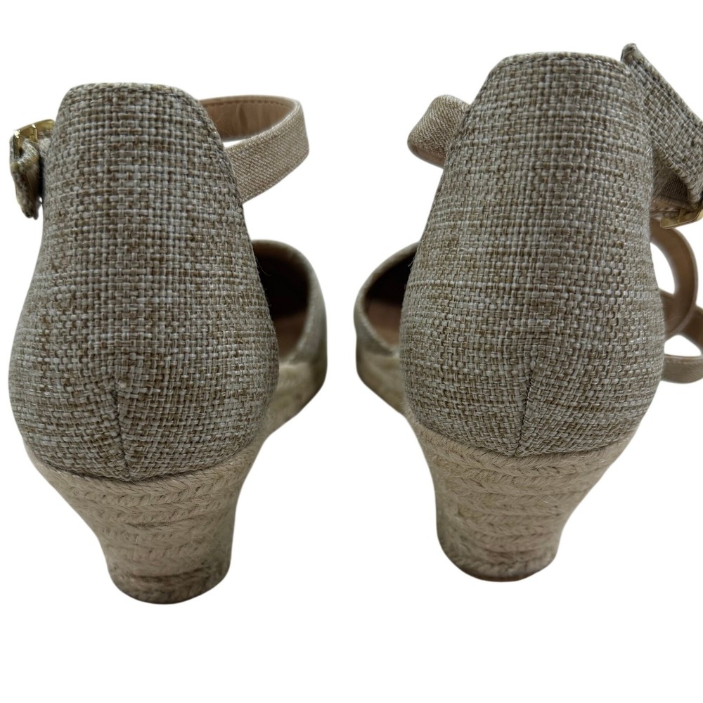 Talbots Lyndsay Natural Strappy Espadrille Wedge Sandals Womens Size 9 Tan Beige - Picture 6 of 11